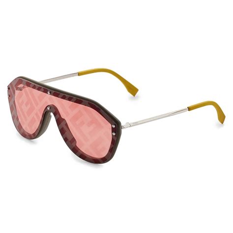 pink fendi sunglasses|pink lens shield sunglasses.